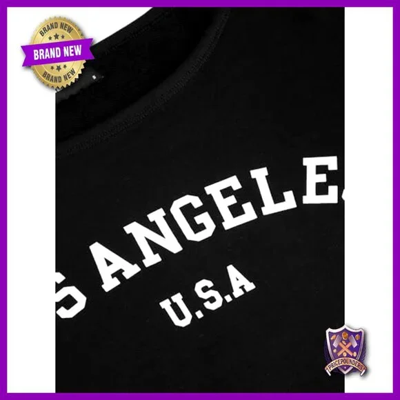 Off Shoulder Sweatshirt Letter Print Pullover Casual Top Long Sleeve - Picture 4 of 6